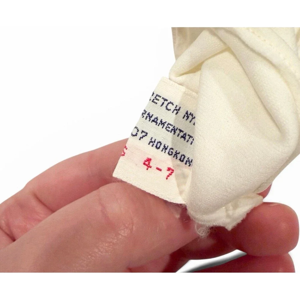 Vintage Children's White Nylon Gloves Embroidered Cutouts Mother’s Day Gift